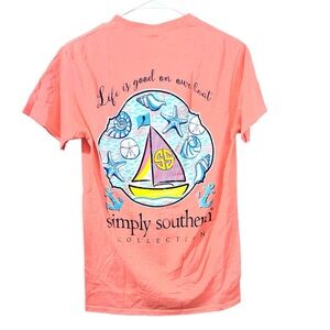 Bundle of two orange Simply Southern T-shirts Size Small